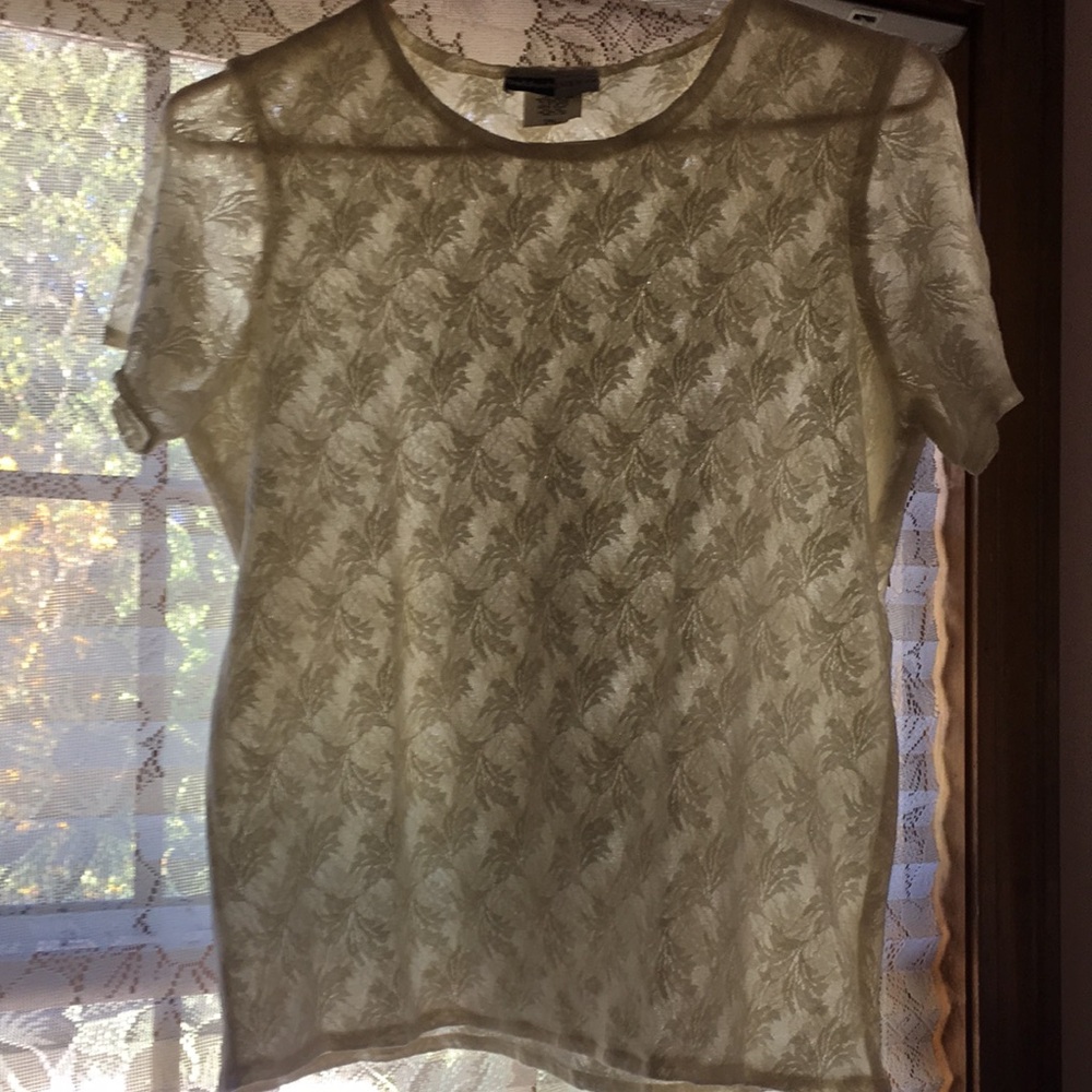 Elegant Ivory Stretch Lace Top - Picture 7 of 9